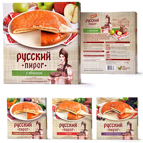 Упаковка быстрозамороженных пирогов "Русский пирог"