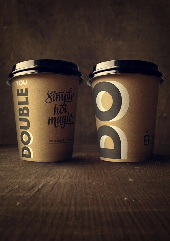 Фирменный стиль кофейни Double You by Lift Creative #typography