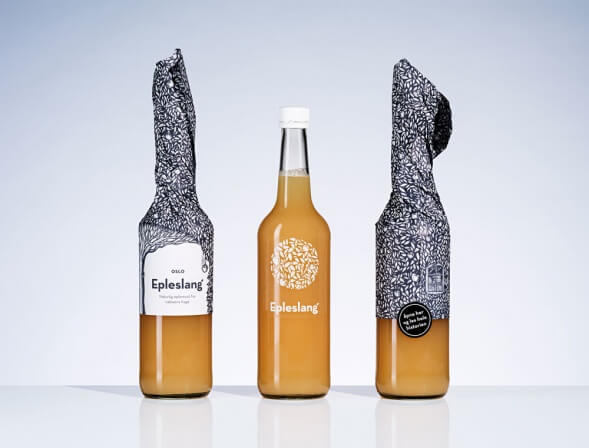 Дизайн упаковки натурального яблочного сока Epleslang